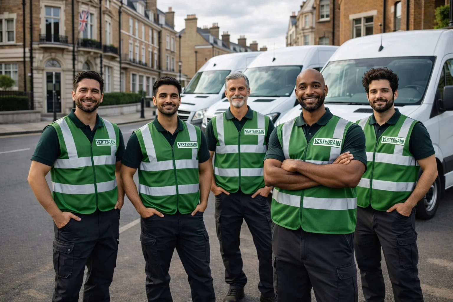 Vertebrain team in high-visibility vests in London